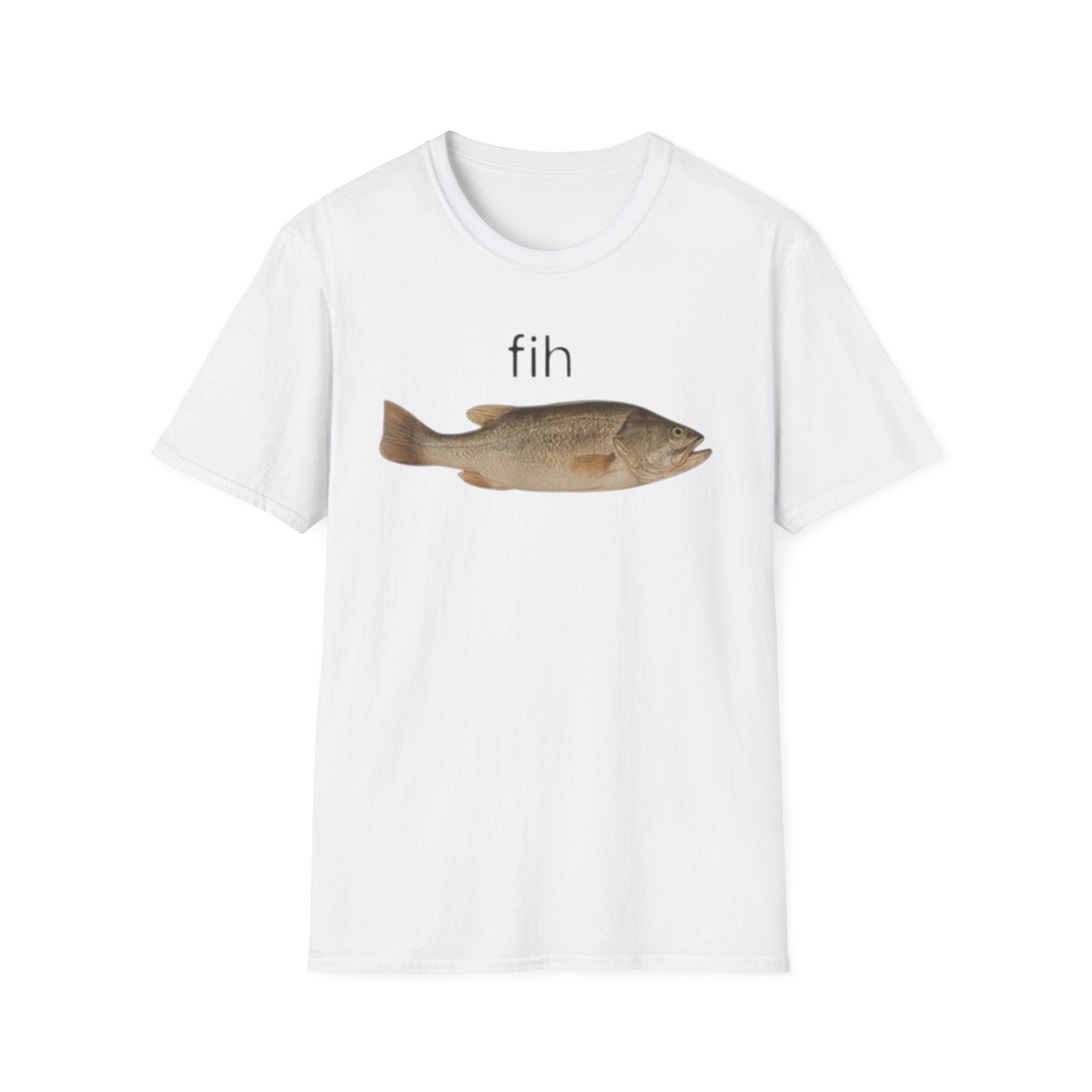 Fish Illustration T-Shirt — 'fih.' with Fish Graphic